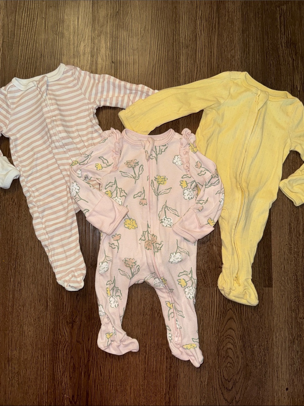 Cloud Island Baby Girl 3-Pack Sleepers